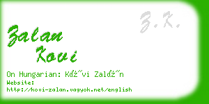 zalan kovi business card